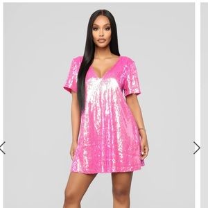 Fashion Nova it’s Poppin sequin shirt dress Sz XL